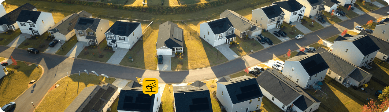 Aerial view of residential neighborhood